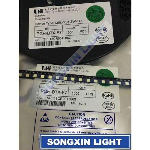 5000PCS For UNI 3537 3535 1W 3V LED 90LM Cool white LCD Backlight for TV Application High Power LED