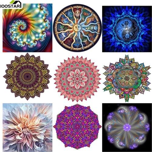 5D Diamond Painting Mandala Flower Twelve Constellations Full Round Diamond Mosaic Rhinestone Picture For Home Office Wall Decor
