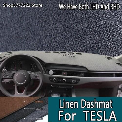 Car styling accessories Linen noslip carpet custom dash mat dashmat dashboard cover For TESLA model x model3 model s