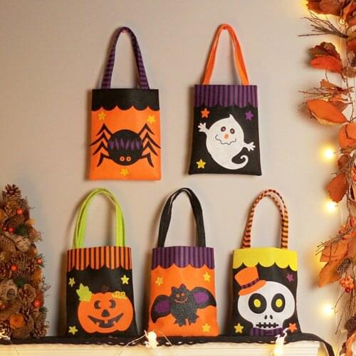 Candy Bags Party Boxes Wrapping Supplies Halloween Non-woven Bags Gift Trick or Treat Kids Gift Party Decoration