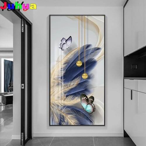 Feather Decoration full drill 5d Diy Diamond Painting mosaic Cross Stitch Diamond Embroidery nordic picture drop shipping