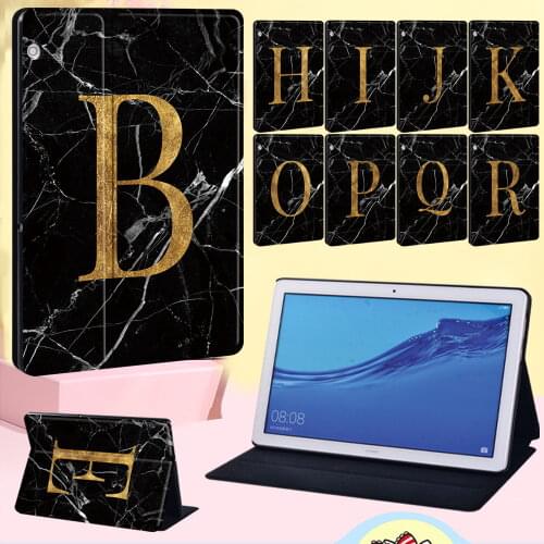 Tablet Case for Huawei MediaPad T3 8.0/T3 10 9.6/T5 10 10.1 Marble Letter Cover Case for MediaPad M5 Lite 10.1/M5 10.8/M5 Lite 8