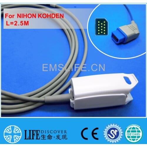 Long cable adult NEONATE or new born wrap spo2 sensor for NIHON KOHDEN SQUARE14PIN,FOR LIFE SCOPE BSM SERIES
