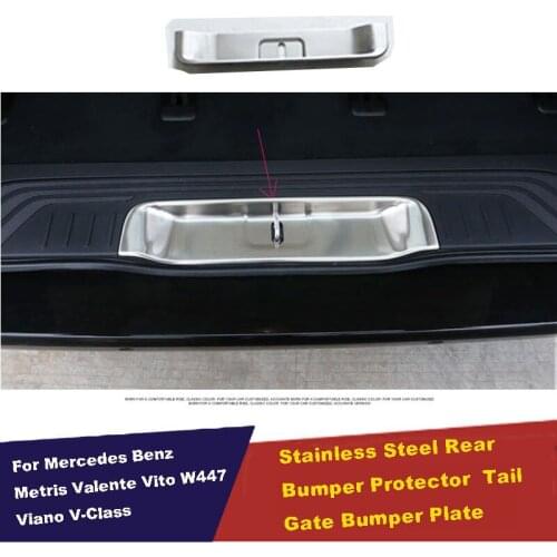 For Mercedes-Benz Vito W447 2014-2020 Stainless Rear Boot Trunk Inner Lock Buckle Bumper Guard Protector Cover Car Styling Stick