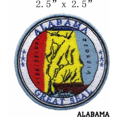 Alabama State Seal 2.5" wide embroidery patch for flying hope/3d patch/embroidery patch flower