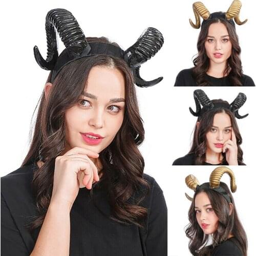 Gothic Antler Sheep Horn Headband Hoop Antelope Headwear Hairpin Cosplay Prop Party Xmas Halloween Cosplay