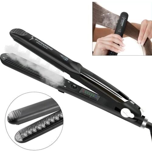 Ceramic Steam Hair Straightener Curler Professional Flat Iron Vapor Seam Straightening Iron Hair Iron Steamer Styling Tool