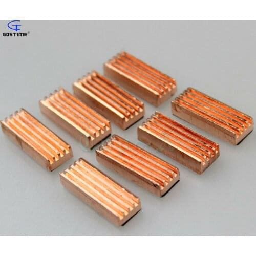 Gdstime 400pcs MC-200 Copper RAM Memory Heatsink Cooler 22mm x 8mm x 5mm DDR SDRAM Radiator Heat Sink 22X8X5mm