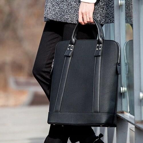 Mens Business Briefcase Multi-Purpose Korean-Style Casual Large-Capacity Pu Portable Men Leather Bag