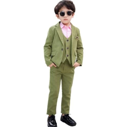 Top Quality Flower Boys Wedding Suit Gentleman Fashion Kids Formal Tuxedo Dresses Children Party Performance Dress Costume,K122