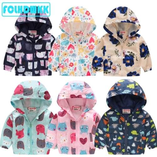 Toddler Kids Baby Grils Boys Long-Sleeve Coat Spring Jacket Flower Coat Girls Hooded Summer 2019 Thin Outerwear Tops