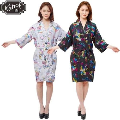 Salon Professional Hairdressing Kimono,Hair Shampoo Clothes Hairdressing Overalls Beauty SPA Barber Guest Bathrobe Gown