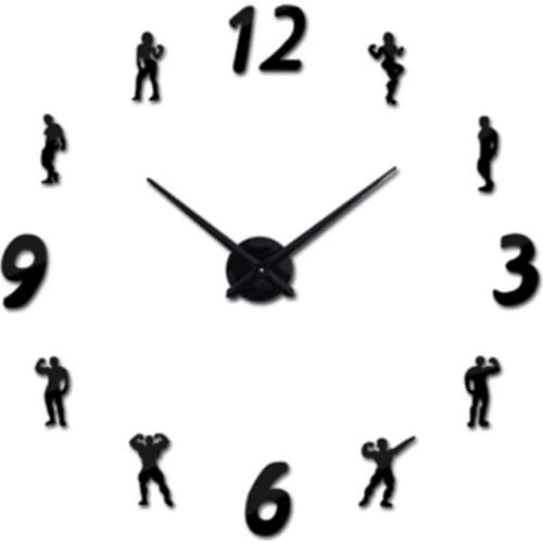 Removable Art Decal Sticker kitchen decor big wall clock 3d mirror Home Decor Living Room decoracion salon casa