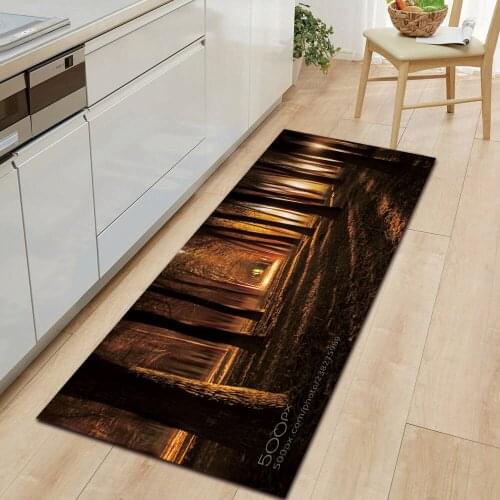 Forest Series Home Kitchen Carpet Entrance Doormat Bedroom Hallway Floor Soft Mat Bathroom Water Absorption Anti-Slip Long Rug