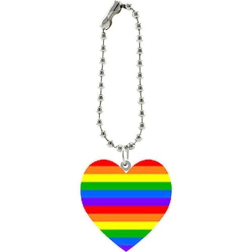 TAFREE Heart Shaped Rainbow Colorful Acrylic Keychains For Boyfriend Girlfriend Lovers Day Best Gifts 2021 Hot Product
