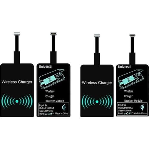 Universal Wireless Charger Receiver for IPhone QI Wireless Charger Adapter for Micro USB Type-c Android Phone Chargers