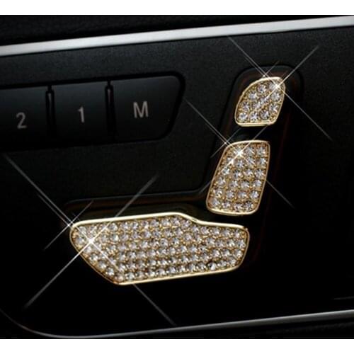 3 colors available Seat Diamond Decoration Cover Adjustment Decoration for Mercedes for Benz E-Class GLA/GLK/ML/GL 6 pieces