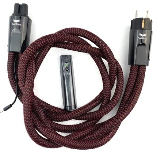 FireBird High Current Low-Z / Noise-Dissipation 3-Pole AC Power Cable HiFi Audio Line US / EU Plug