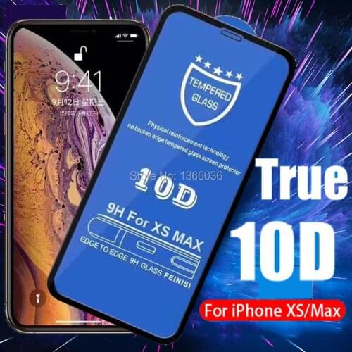 100pcs 10D Tempered Glass For iPhone 12 Pro 11 XS 8 Plus Glass Screen Protector For iPhone 12 6 Plus Full Cover Film 10D Curved