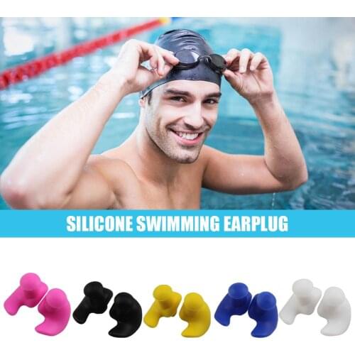1 Pair Waterproof Earplugs Silicone Portable Ear Plugs Sound Proof And Noise Proof Earplug Swimming Accessories