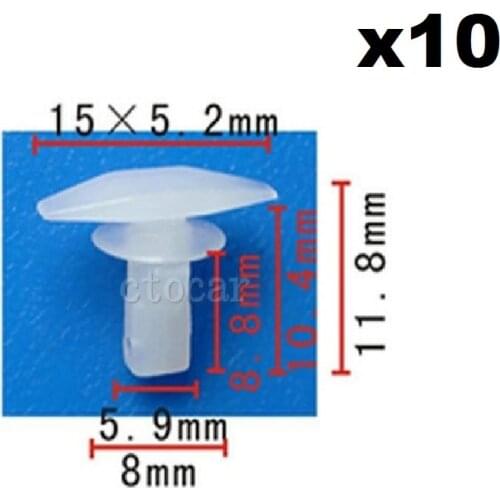 10pc Fastener Rivet Retainer Clip Weatherstrip For Toyota Mazda Door Seal Glue Nail 67868-89101