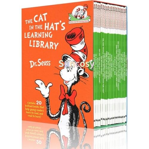 20 Books/Set Dr. Seuss Cat In The Hats Learning Library English Picture Story Books for Children Coloring Book,Early Education