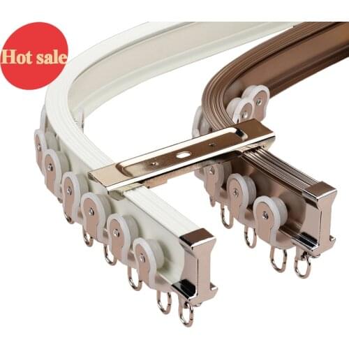 2019 New Arrival Thick Luxury Bending Curtain Tracks Bulit-in Nano Plastic Strip Aluminum Alloy Curtain Accessories Customized