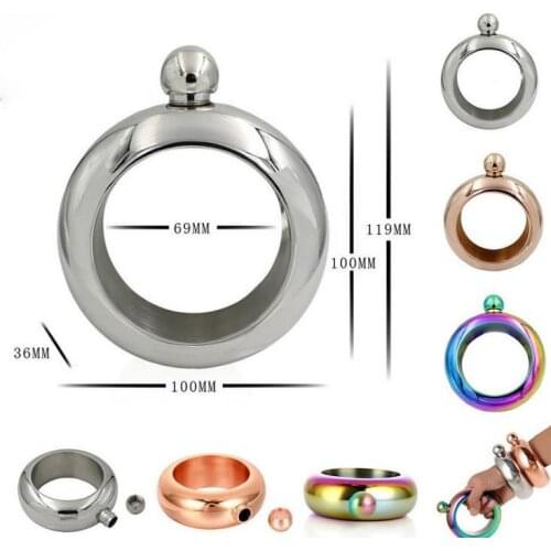 4 Colors 3.5oz Stainless Steel Bracelet Hip Flask High Quality Wine Whiskey Drinkware Alcohol Flask Metal Liquor Bottle SN41