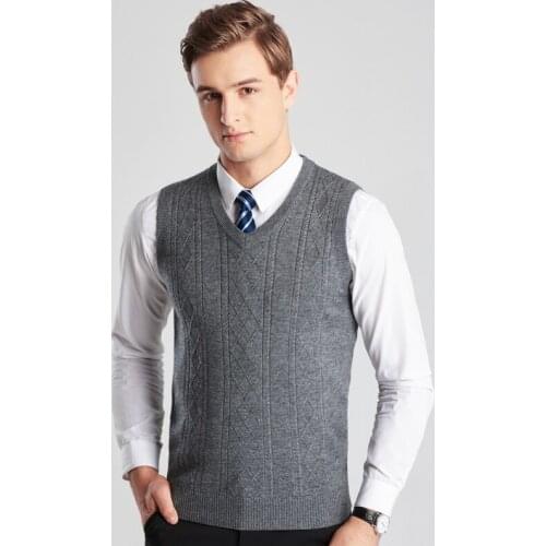 5Colors Men Sleeveless Sweater Vest Autumn Spring Knitted Vest Sweater Male Classic V neck Tops 2018 New style