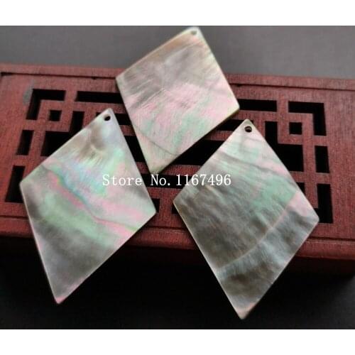 50pcs/lot 30x45mm Drilled Natural Rhombus Cut Mother Of Pearl Shell MOP for DIY Jewelry Rhombus Cut pearl shell for Earrings
