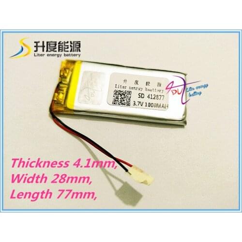 The tablet battery 412877 high temperature lipo battery lithium ion battery operate temperature -20-60 1000mah