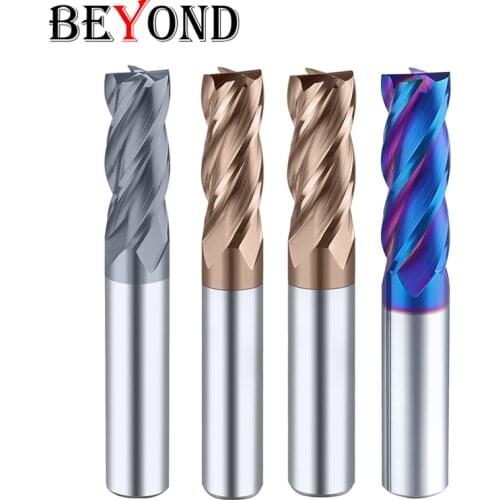 BEYOND High Quality End Mills 1mm 2mm 3mm 4mm 6mm 8mm 10mm 12mm 1pcs Tungsten Steel CNC Alloy Milling Cutter Carbide Endmills