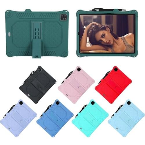 Case for iPad Pro 11 2020 Anti-Knock Soft Silicon Cover With Pencil Holder For iPad Pro 11 2020 Stand Case With Strap