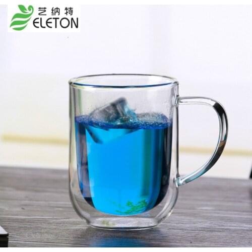 ELETON 350ml Double office direct creative transparent cup thickening of heat-resistant glass coffee cup verre cup Drinkware