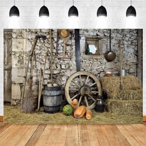 Yeele Photocall Autumn Backdrop Photography Grunge Stone House Haystack Baby Portrait Background Photographic For Photo Studio
