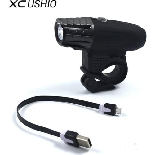 XC USHIO Waterproof Bicycle Light 200LM USB Rechargeable Bike LED Front Light 4Mode Bike Cycling Front Light Safety Warning Lamp