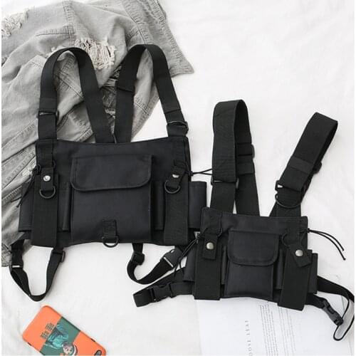 Functional Tactical Chest Bag For Men Women Fashion Bullet Hip Hop Vest Streetwear Bag Waist Pack Airsoft CS Chest Rig Bag Gear