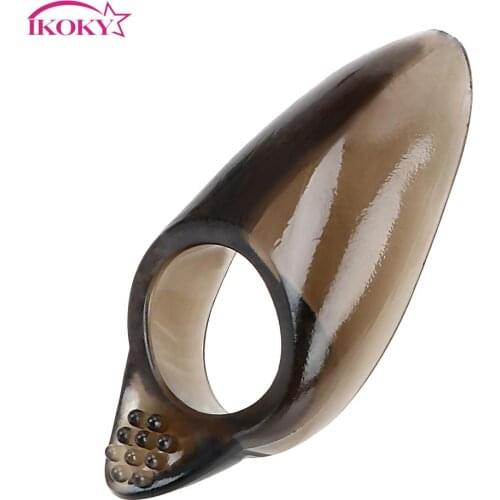IKOKY Flexible Cock Ring Delay Ejaculation Silicone Clitoris Stimulate Penis Ring Erotic Sex Toys for Men Male