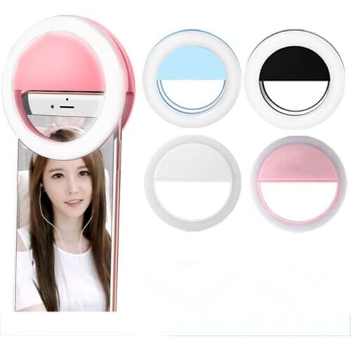 Battery Selfie Light Ring Light LED Photographic Lighting Photo Lamps Video Light Photography Ringlight Photo for Phone Lens