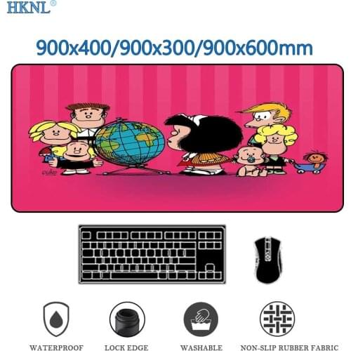 Mouse pad xxl anime mafalda mouse mats mausepad desk pad large format mouse pad slipmat 900x400
