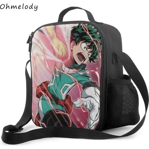 Cool Anime Cartoon Boys Girls Lunch Bags for School Insulated Crossbody Work Lunch Bags Cooler Bag for Picnic Hiking Party