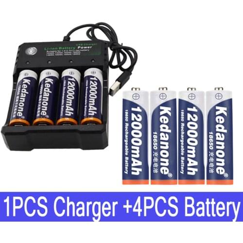 2020 New 18650 Battery 3.7V 12000mAh Rechargeable Li-ion Battery For Led Flashlight Battery 18650 Battery Wholesale +USB Charger