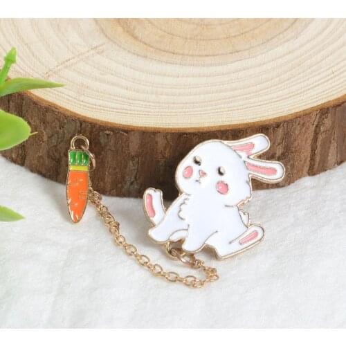 Cute Metal Cartoon Enamel Brooch Alloy Rabbit Paper Plane Pencil Book Ruler Heart Shape Brooch/Pin For Women Girl Kid Gifts