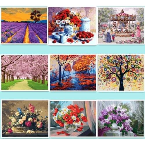 Hot Selling Frameless Pictures DIY Painting By Numbers Hand Painted Oil On Canvas Wall Painting Home Decoration 40*50 DY605