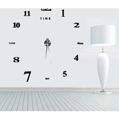 Wall Sticker Wall Clock Digital Clock Wall Decoration 3D DIY Wall Clock For Home ,Office,Living Room,Black