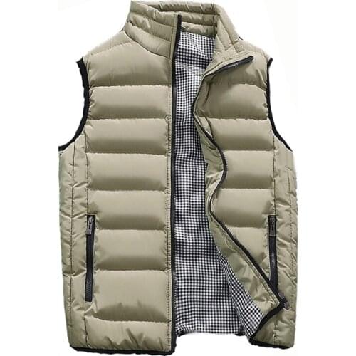 2020 New Fashion Vest Men Casual Zipper Jacket Sleeveless Casual Winter Waistcoat Solid Cotton Mens Vest Plus Size 5XL