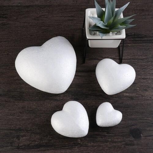 6/8.5/10/15cm New Heart Foam Mould White Craft Balls Styrofoam Modelling Polystyrene Wedding Party Decor DIY Ball Toys