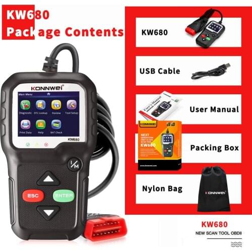 OBD2 Scanner OBD Car Diagnostic Auto Diagnostic-Tool KONNWEI KW680 Read Clear Fault Error Codes Russian OBD2 Automotive Scanner