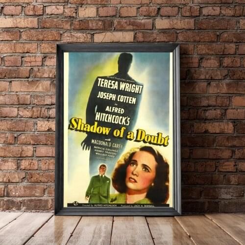 Shadow of a Doubt (1943) Poster American Psychological Thriller Film Wall Decor Alfred Hitchcock Print Teresa Wright Joseph