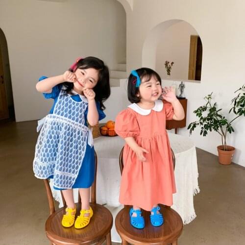 Fashion Children Clothing Girls Princess Dress Sweet Baby Girl Dress And Hollow Embroidered Vest Dress Kids Party Clothes